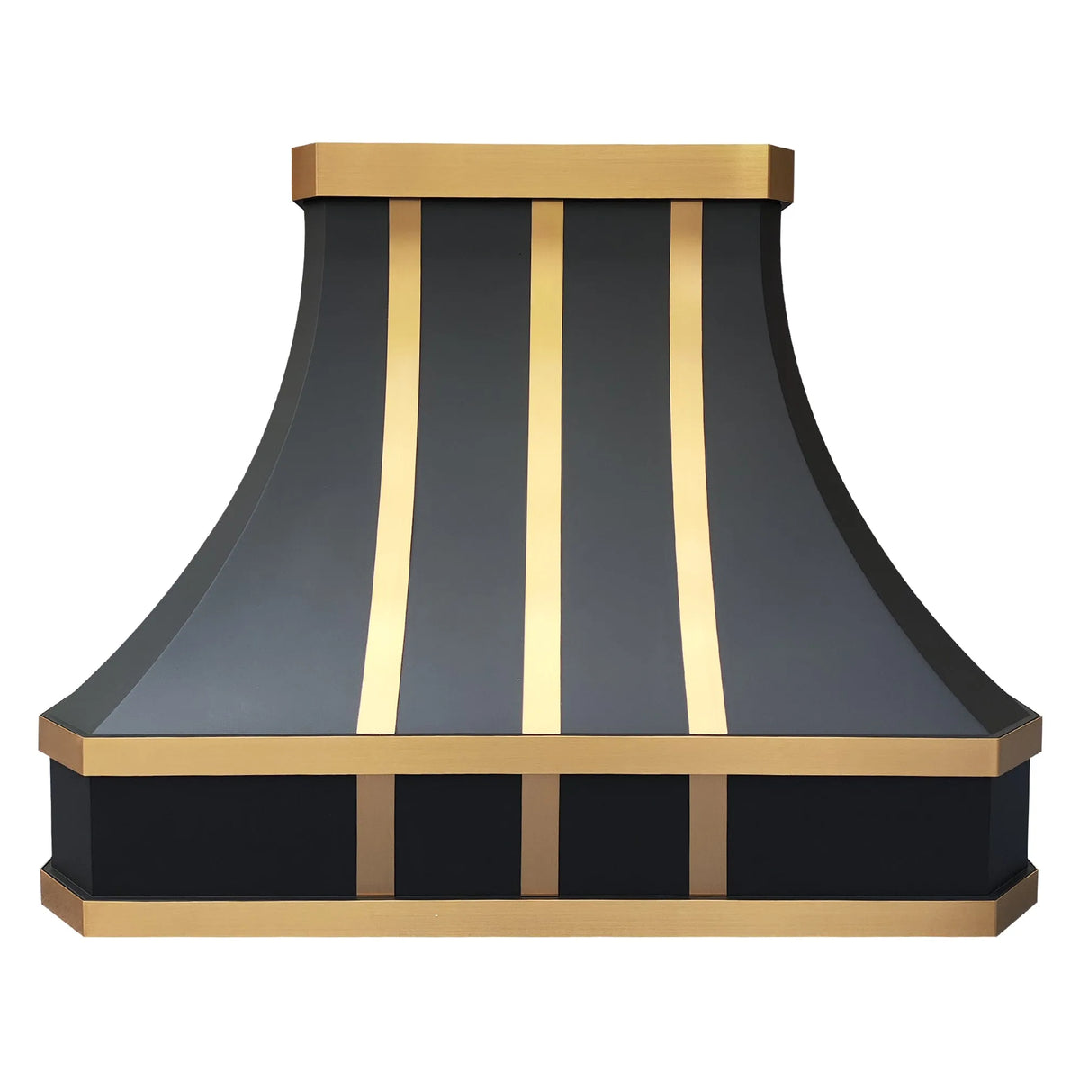 Fobest Black Stove Hood with Brass Straps – FSS-447