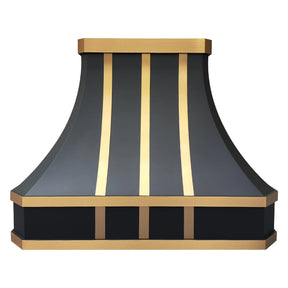 Fobest Black Stove Hood with Brass Straps – FSS-447