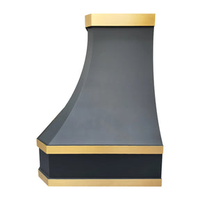 Fobest Black Stove Hood with Brass Straps – FSS-447