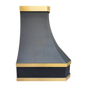 Fobest Black Stove Hood with Brass Straps – FSS-447