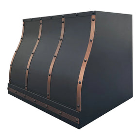 Fobest Black amd Copper Custom Range Hood Stainless Steel Finish FSS-435-Stainless Steel Range Hood-Fobest