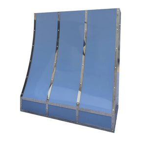 Fobest Blue Stainless Steel Custom Range Hood with Straps FSS-445-Stainless Steel Range Hood-Fobest