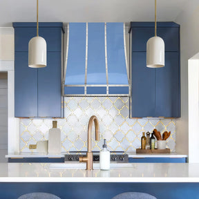 Fobest Blue Stainless Steel Custom Range Hood with Straps FSS-445-Stainless Steel Range Hood-Fobest