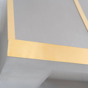Fobest Box-Style Stainless Steel Range Hood with Brushed Brass Framing FSS-125-Stainless Steel Range Hood-Fobest