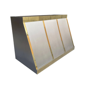 Fobest Box-Style Stainless Steel Range Hood with Brushed Brass Framing FSS-125-Stainless Steel Range Hood-Fobest