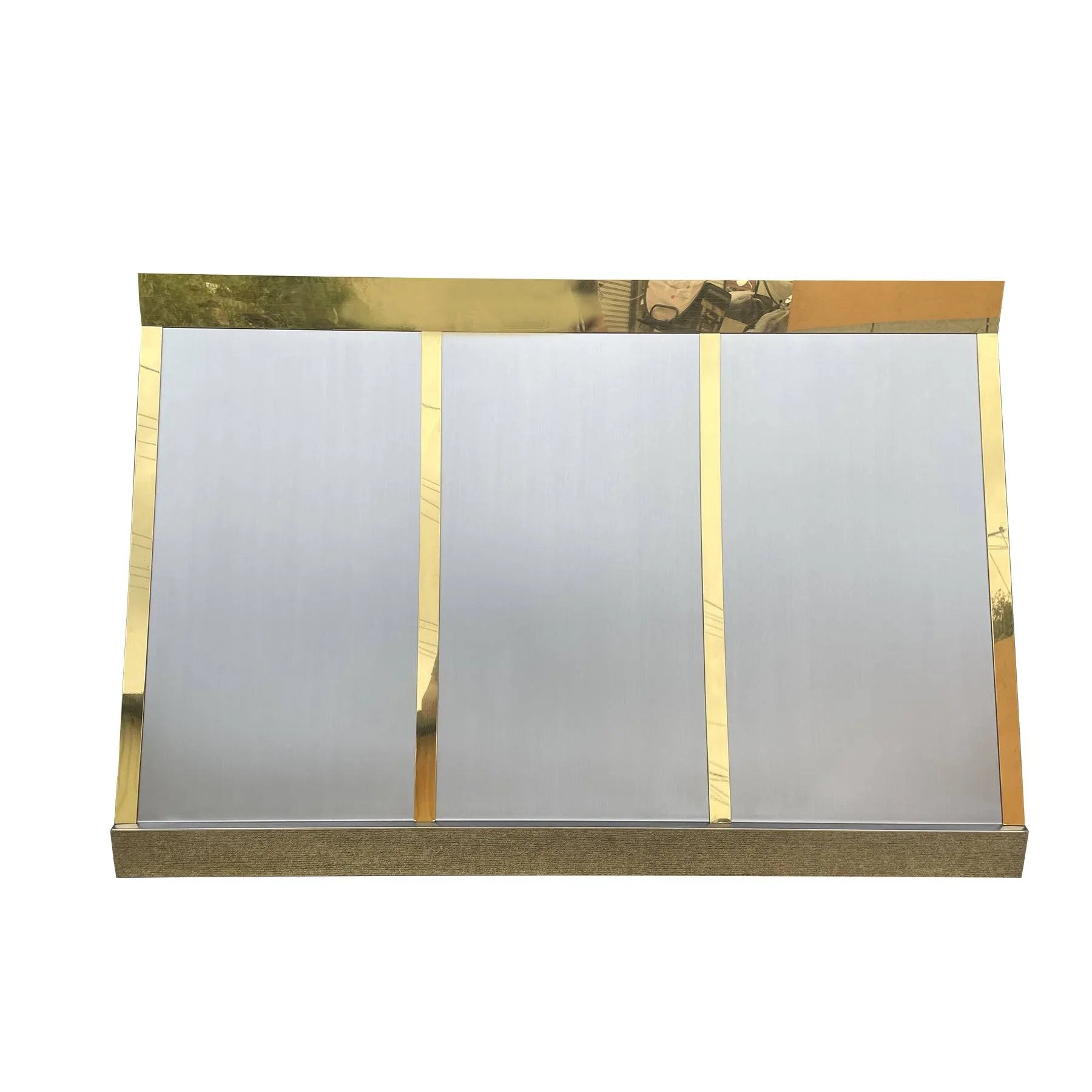 Fobest Box-Style Stainless Steel Range Hood with Brushed Brass Framing FSS-125-Stainless Steel Range Hood-Fobest