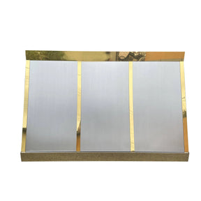 Fobest Box-Style Stainless Steel Range Hood with Brushed Brass Framing FSS-125-Stainless Steel Range Hood-Fobest