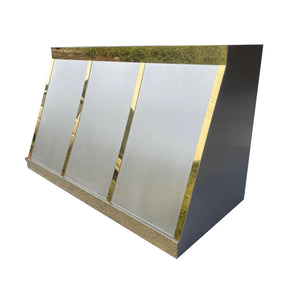 Fobest Box-Style Stainless Steel Range Hood with Brushed Brass Framing FSS-125-Stainless Steel Range Hood-Fobest