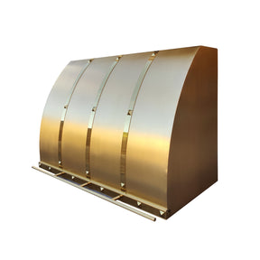 Fobest Brass Range Hood with Polished Gold Trim FSS-382-Stainless Steel Range Hood-Fobest