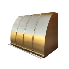 Fobest Brass Range Hood with Polished Gold Trim FSS-382-Stainless Steel Range Hood-Fobest