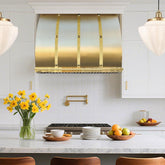 Fobest Brass Range Hood with Polished Gold Trim FSS-382-Stainless Steel Range Hood-Fobest