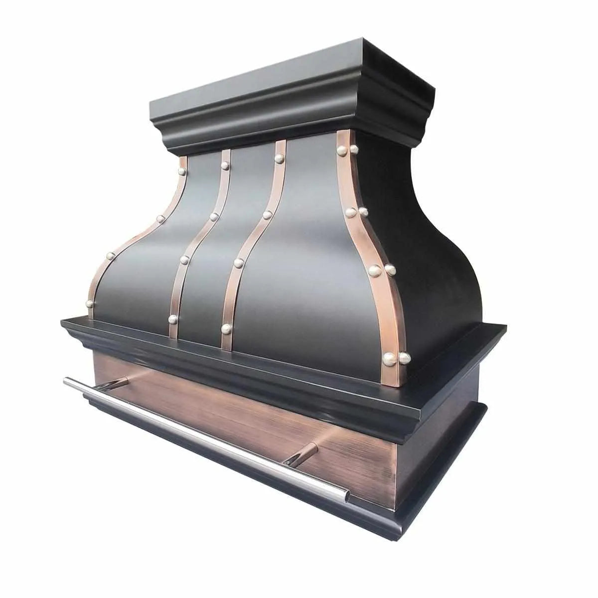 Fobest Bronze Copper Range Hood with Antique Straps FCP-114-Copper Range Hood-Fobest