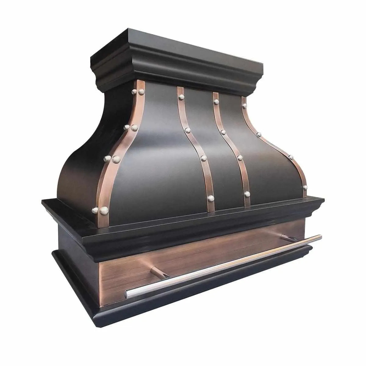 Fobest Bronze Copper Range Hood with Antique Straps FCP-114-Copper Range Hood-Fobest