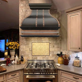Fobest Bronze Copper Range Hood with Antique Straps FCP-114-Copper Range Hood-Fobest