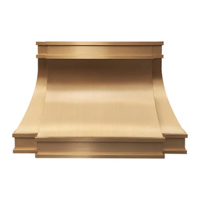 Fobest Brushed Brass Kitchen Hood with Rivets FSS-225-Stainless Steel Range Hood-Fobest