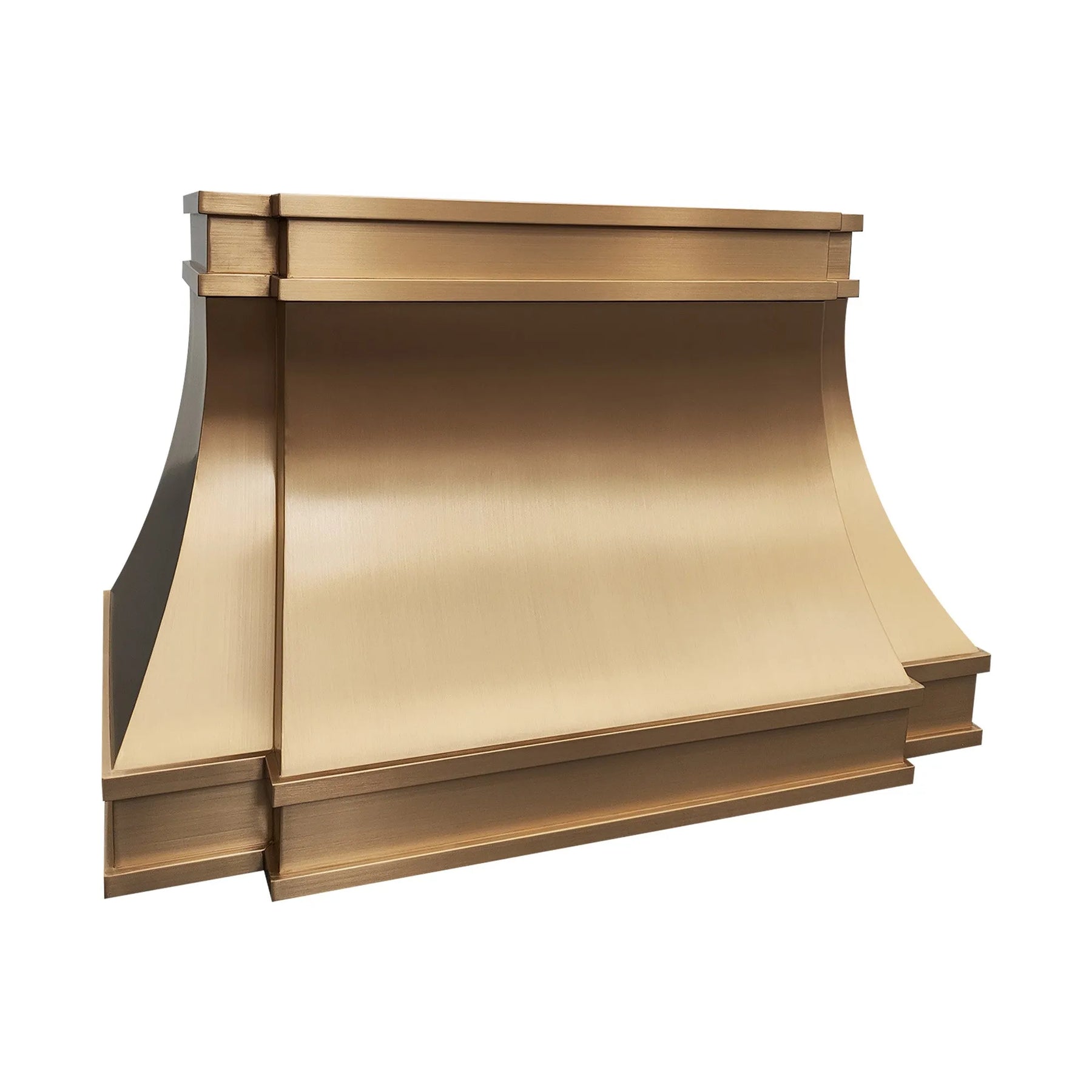 Fobest Brushed Brass Kitchen Hood with Rivets FSS-225-Stainless Steel Range Hood-Fobest