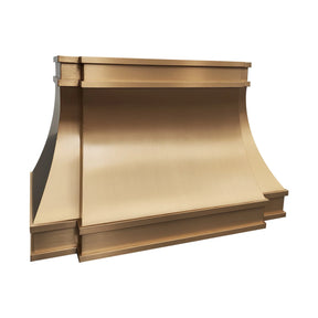 Fobest Brushed Brass Kitchen Hood with Rivets FSS-225-Stainless Steel Range Hood-Fobest