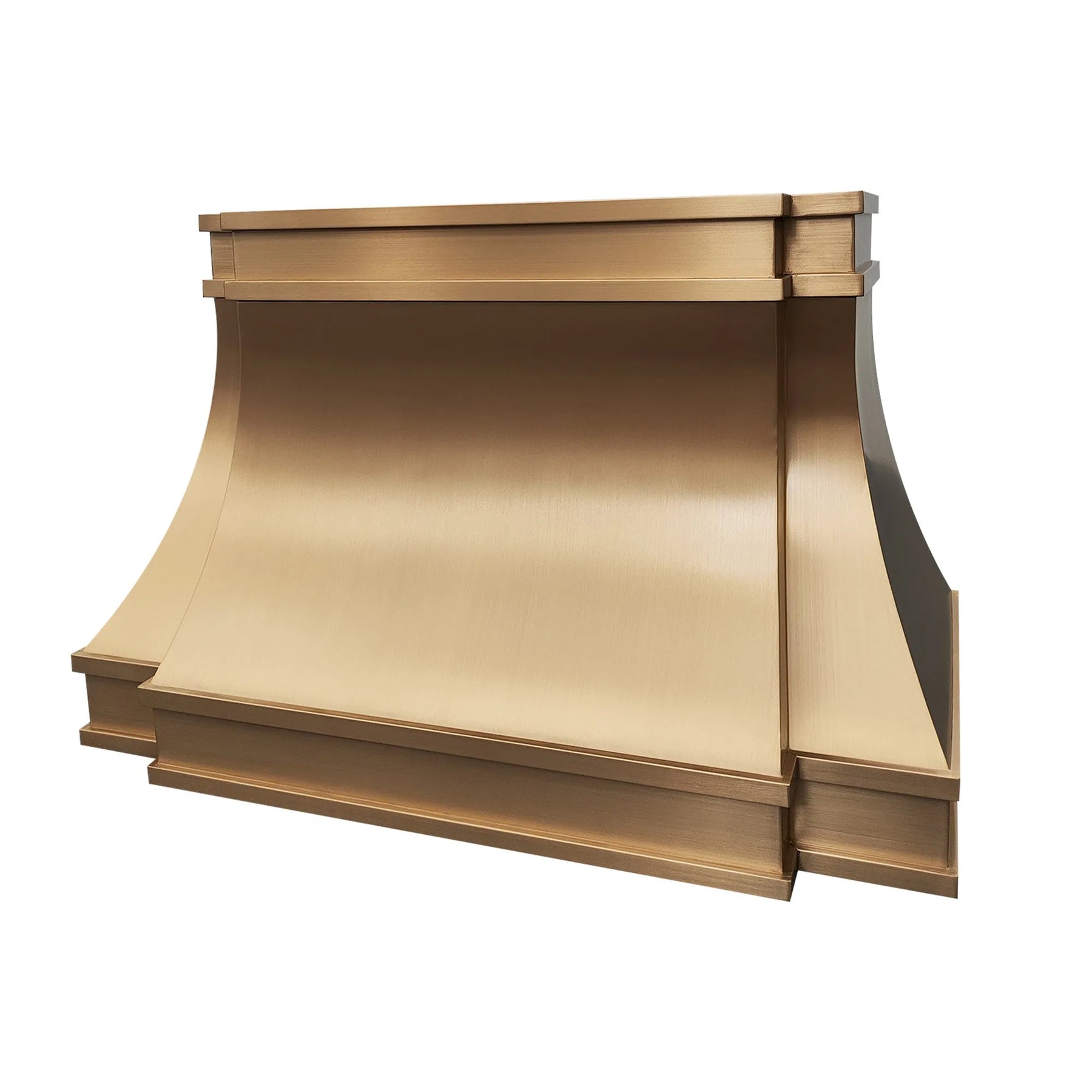 Fobest Brushed Brass Kitchen Hood with Rivets FSS-225-Stainless Steel Range Hood-Fobest