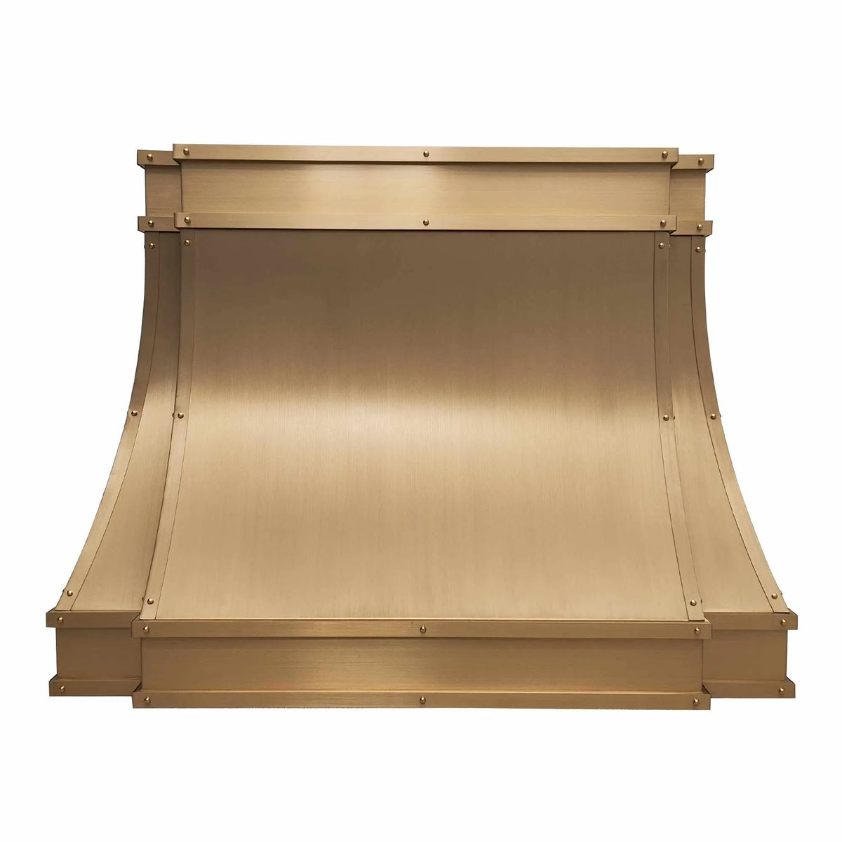 Fobest Brushed Brass Kitchen Hood with Rivets FSS-225-Stainless Steel Range Hood-Fobest