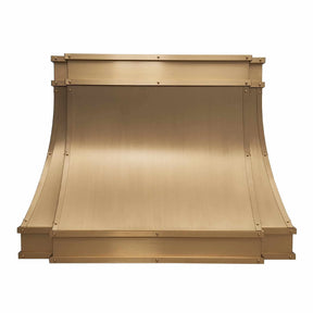 Fobest Brushed Brass Kitchen Hood with Rivets FSS-225-Stainless Steel Range Hood-Fobest