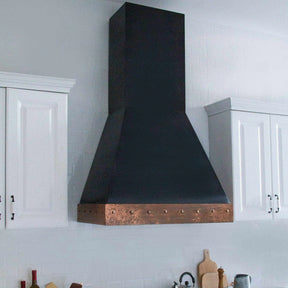 Fobest Chimney Copper Range Hood with Vintage Copper Band FCP-89-Copper Range Hood-Fobest