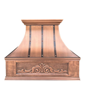Fobest Copper Custom Range Hood with Frame Apron FCP-17-Copper Range Hood-Fobest