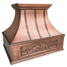 Fobest Copper Custom Range Hood with Frame Apron FCP-17-Copper Range Hood-Fobest