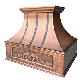 Fobest Copper Custom Range Hood with Frame Apron FCP-17-Copper Range Hood-Fobest