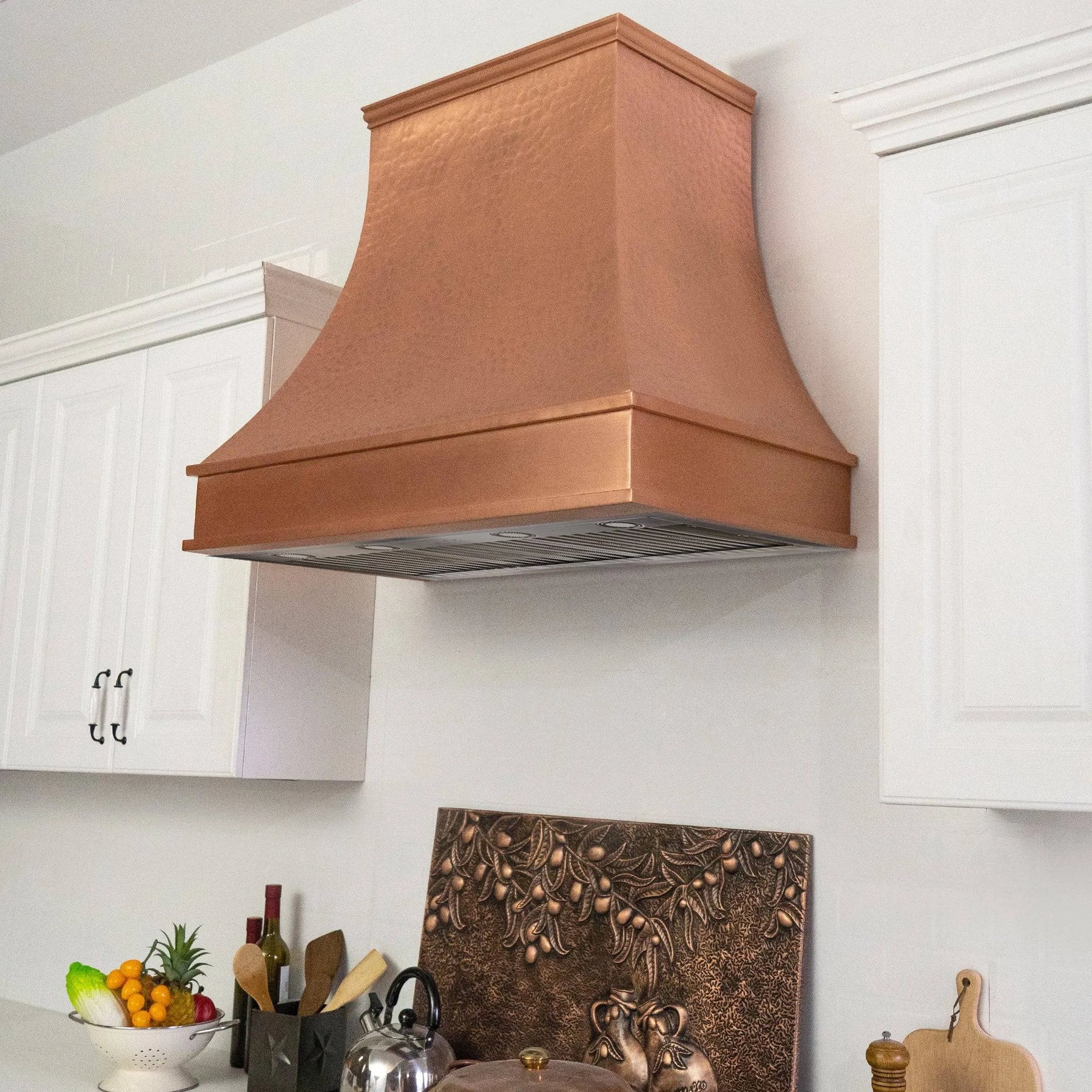 Fobest Copper Custom Range Hood with Hammered Finish FCP-64-Copper Range Hood-Fobest