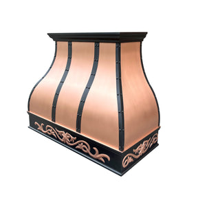Fobest Copper Kitchen Hood with Dark Trim and Decorative Apron FCP-257-Copper Range Hood-Fobest