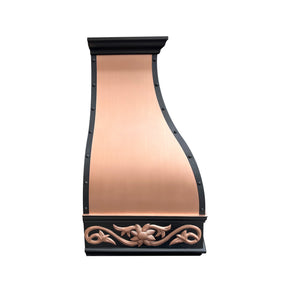 Fobest Copper Kitchen Hood with Dark Trim and Decorative Apron FCP-257-Copper Range Hood-Fobest
