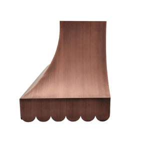 Fobest Copper Kitchen Stove Hood with Scalloped Bottom FCP-244-Copper Range Hood-Fobest