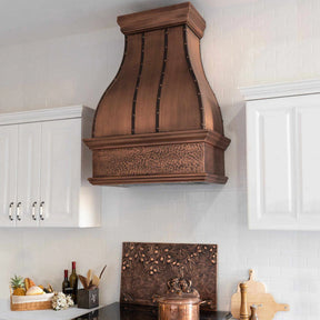 Fobest Copper Range Hood with Hammered Bottom Apron FCP-44-Copper Range Hood-Fobest