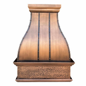 Fobest Copper Range Hood with Hammered Bottom Apron FCP-44-Copper Range Hood-Fobest