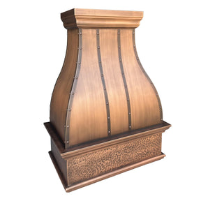 Fobest Copper Range Hood with Hammered Bottom Apron FCP-44-Copper Range Hood-Fobest