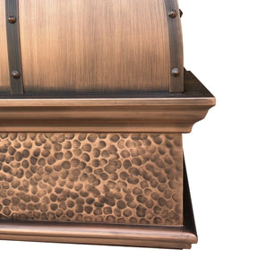 Fobest Copper Range Hood with Hammered Bottom Apron FCP-44-Copper Range Hood-Fobest
