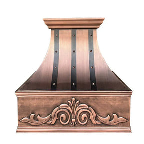 Fobest Copper Range Hood with Handmade Apron Finish FCP-42-Copper Range Hood-Fobest