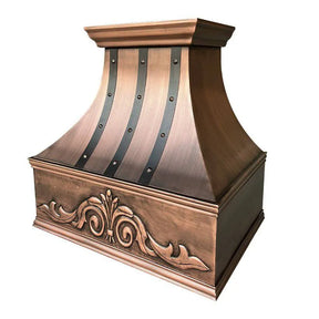 Fobest Copper Range Hood with Handmade Apron Finish FCP-42-Copper Range Hood-Fobest
