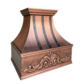 Fobest Copper Range Hood with Handmade Apron Finish FCP-42-Copper Range Hood-Fobest