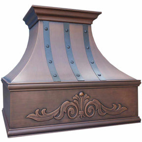 Fobest Copper Range Hood with Handmade Apron Finish FCP-42-Copper Range Hood-Fobest