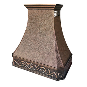 Fobest Copper Range Hood with Handmade Apron Motif FCP-4-Copper Range Hood-Fobest