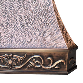 Fobest Copper Range Hood with Handmade Apron Motif FCP-4-Copper Range Hood-Fobest