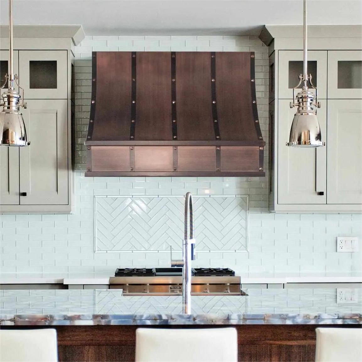 Fobest Copper Range Hood with Sloped Design FCP-79-Copper Range Hood-Fobest