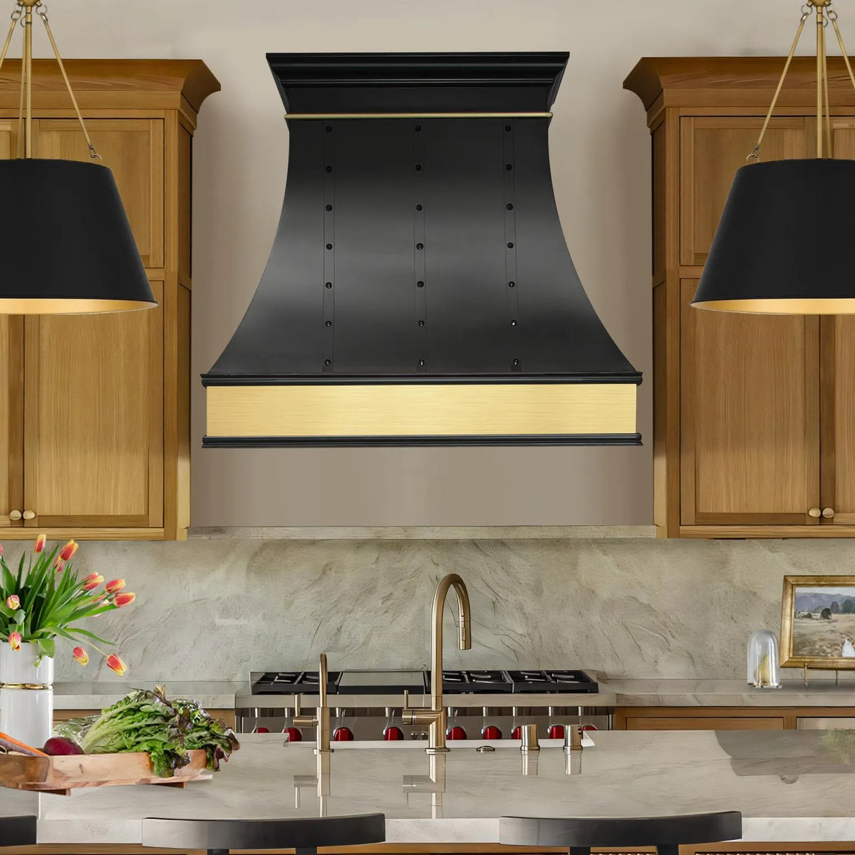 Fobest Copper Range Hood with brass apron FCP-132-Copper Range Hood-Fobest