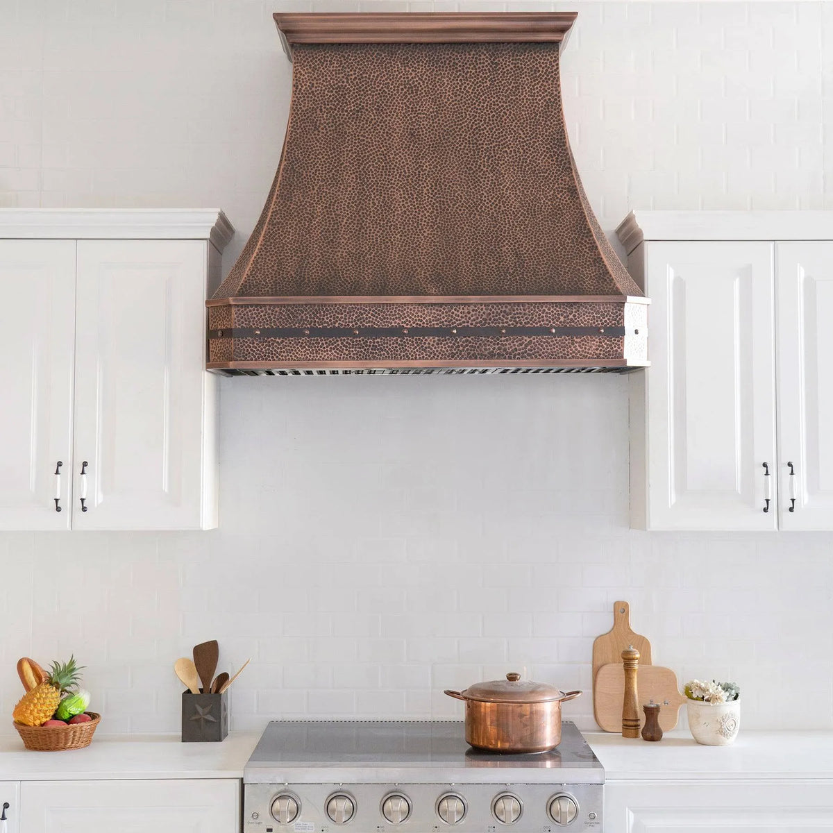 Fobest Copper Stove Hood with Hammer Texture FCP-96-Copper Range Hood-Fobest