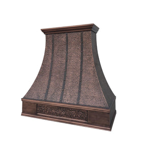 Fobest Copper Stove Vent Hood with Hammered Texture FCP-245-Copper Range Hood-Fobest