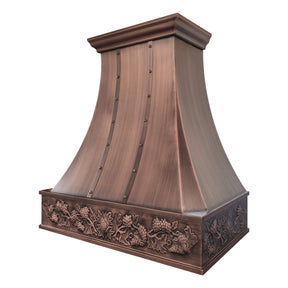 Fobest Copper Vent Hood with Grape Vine Detail -FCP-283-Copper Range Hood-Fobest