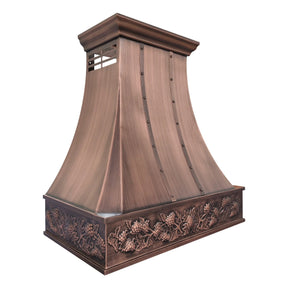 Fobest Copper Vent Hood with Grape Vine Detail -FCP-283-Copper Range Hood-Fobest