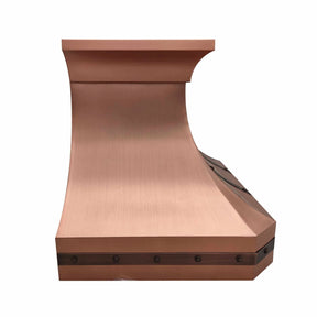 Fobest Copper Vent Hood with Two Copper Belts FCP-177-Copper Range Hood-Fobest