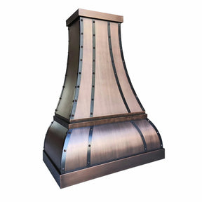 Fobest Copper Vent Hood with Two Curved Straps FCP-175-Copper Range Hood-Fobest